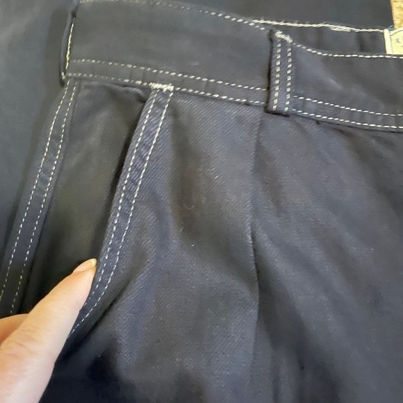 Sandrine Rose x Free People Pants Size 27 NWT French Worker Blue/Black Pinstripe - Picture 8 of 12